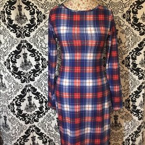 Fashionable Plaid Long Sleeve Dress